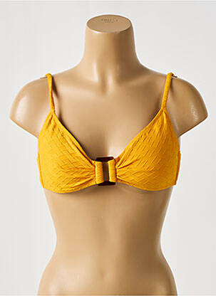 Haut de maillot de bain stretch haut soutien-gorge avec mousse de rembourrage amovible jaune WATERCULT femme