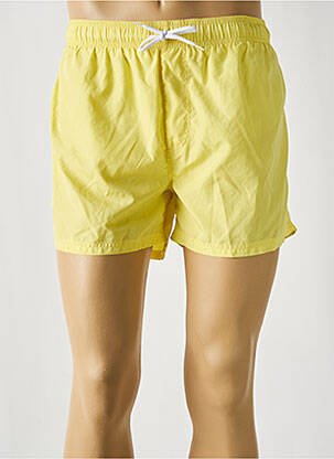 Short de bain effet matière satinée jaune LONGBOARD homme