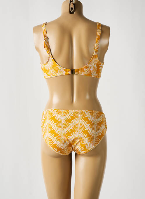 Maillot de bain 2 pièces stretch haut soutien-gorge emboitant jaune ROSA FAIA femme
