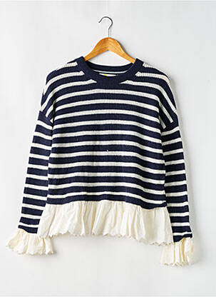 Pull maille souple et aérée manches longues bleu BODEN femme