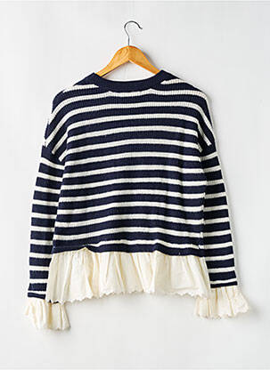 Pull maille souple et aérée manches longues bleu BODEN femme