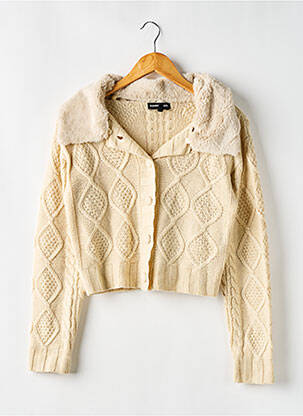 Gilet manches longues resserrée sur le bas beige WEDNESDAY'S GIRL femme