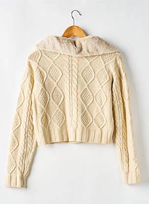 Gilet manches longues resserrée sur le bas beige WEDNESDAY'S GIRL femme