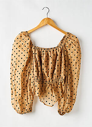 Blouse légère et transparente manches longues marron GHOSPELL femme