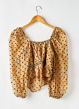 Blouse légère et transparente manches longues marron GHOSPELL femme