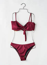 Maillot de bain 2 pièces stretch haut bandeau violet BERLOOK femme