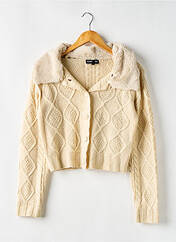 Gilet manches longues beige WEDNESDAY'S GIRL pour femme seconde vue