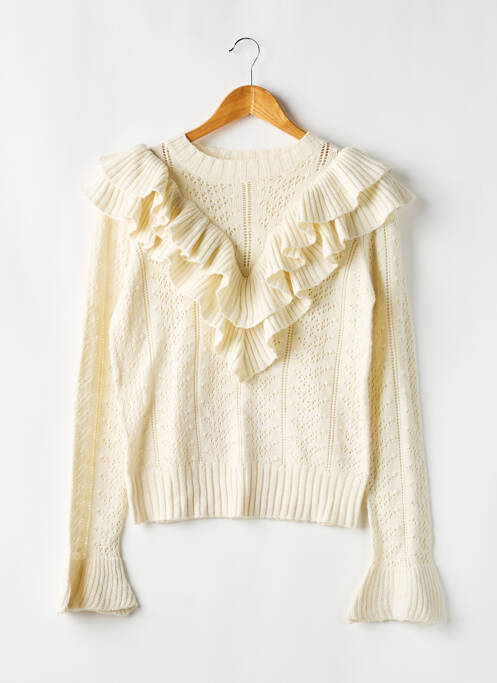 Pull maille ajourée manches longues beige TULAROSA femme