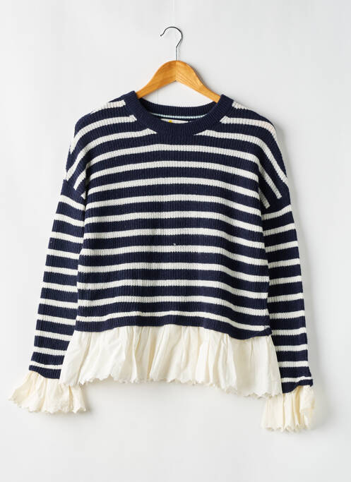 Pull col rond manches longues bleu BODEN femme