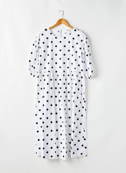 Robe mi-longue blanc MONKI pour femme