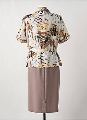Ensemble robe coupe cintrée marron FRANCE RIVOIRE femme