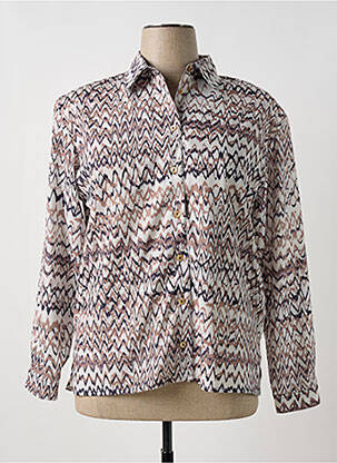 Chemisier coupe cintrée manches longues beige PLURIELLES femme