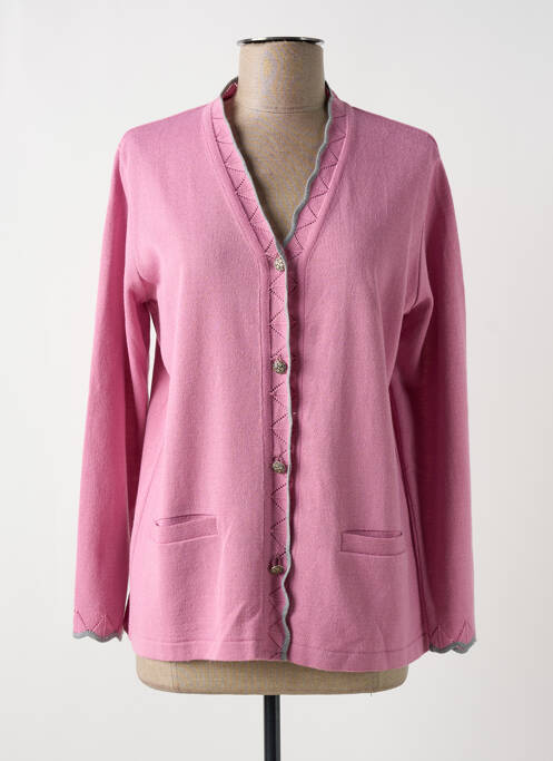 Gilet manches longues rose ELEANE pour femme