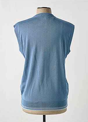 Pull col v manches courtes bleu PAUL RHODAMEL homme