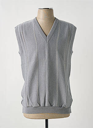 Pull col v sans manche gris PAUL RHODAMEL homme
