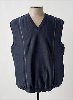 Pull col v sans manche bleu PAUL RHODAMEL homme