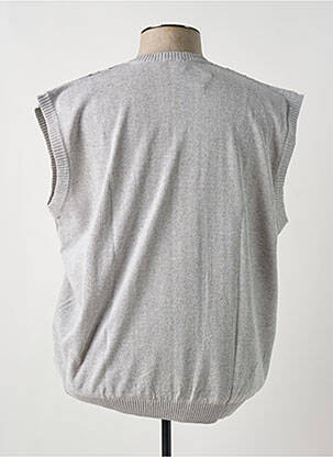 Pull col v sans manche gris PAUL RHODAMEL homme