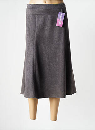 Jupe mi-longue coupe évasée gris PLURIELLES femme
