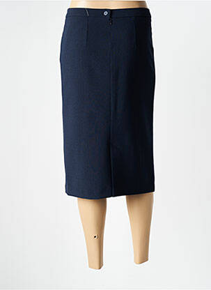 Jupe mi-longue coupe droite bleu GEVANA femme