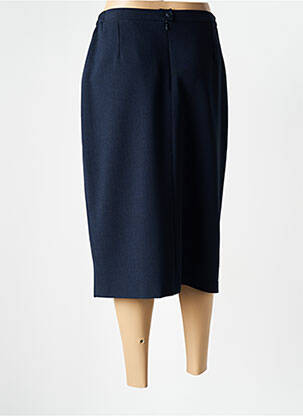 Jupe mi-longue coupe droite bleu GUY DUBOUIS femme