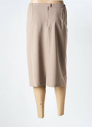 Jupe mi-longue coupe droite beige GRIFFON femme