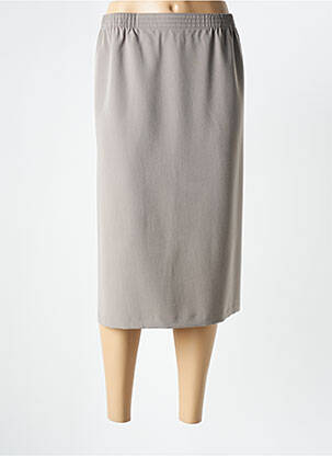 Jupe mi-longue coupe droite gris GRIFFON femme