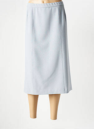 Jupe mi-longue taille haute bleu GEVANA femme