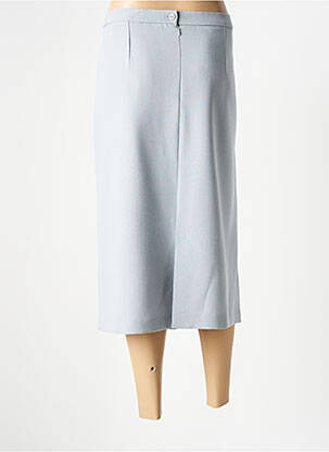 Jupe mi-longue taille haute bleu GEVANA femme