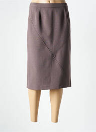 Jupe mi-longue coupe droite marron GEVANA femme