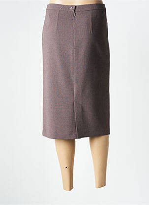 Jupe mi-longue coupe droite marron GEVANA femme