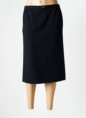 Jupe mi-longue coupe droite bleu fonce BRANDTEX femme