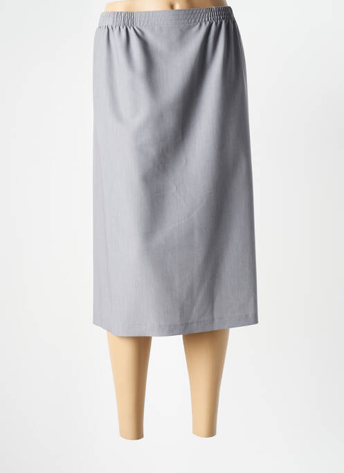 Jupe mi-longue coupe droite gris GRIFFON femme