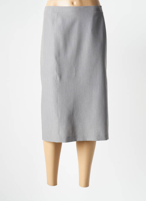 Jupe mi-longue coupe droite gris GRIFFON femme