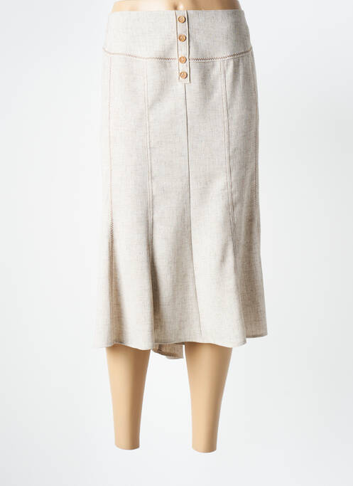 Jupe mi-longue beige FRANCE RIVOIRE pour femme