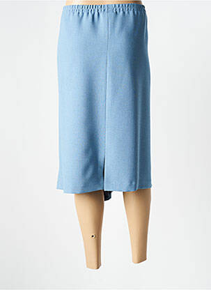 Jupe mi-longue coupe droite bleu GUY DUBOUIS femme