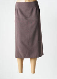 Jupe mi-longue taille à pinces marron GEVANA femme