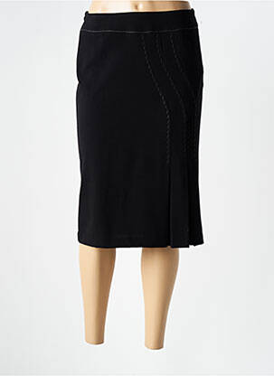Jupe mi-longue taille à pinces noir GUY DUBOUIS femme
