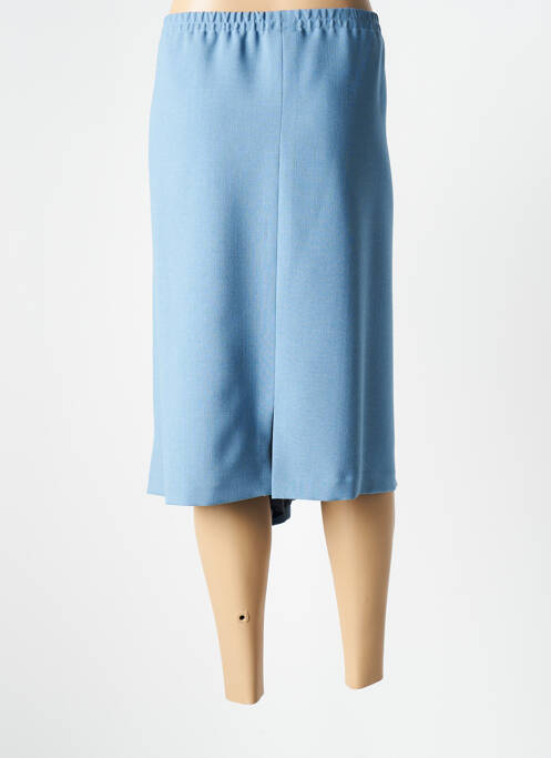 Jupe mi-longue coupe droite bleu GUY DUBOUIS femme