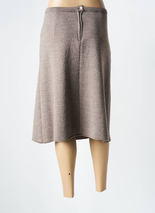 Jupe mi-longue marron ELEANE pour femme
