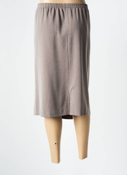 Jupe mi-longue marron GUY DUBOUIS pour femme