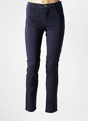 Pantalon slim tissage popeline taille normale bleu TRUSSARDI JEANS femme