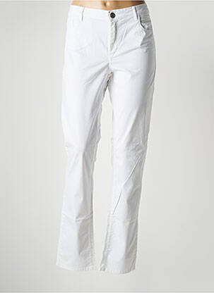 Pantalon slim tissage popeline taille normale blanc TRUSSARDI JEANS femme