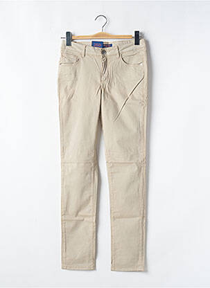 Pantalon slim tissage popeline taille normale beige TRUSSARDI JEANS femme