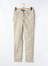 Pantalon slim tissage popeline taille normale beige TRUSSARDI JEANS femme