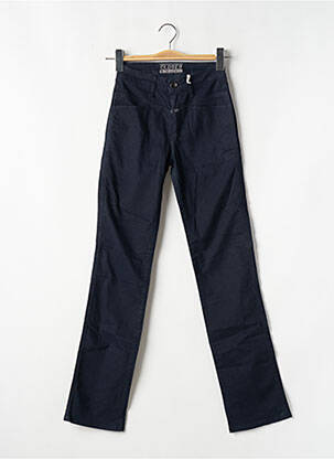 Pantalon slim tissage popeline taille haute bleu CLOSED femme
