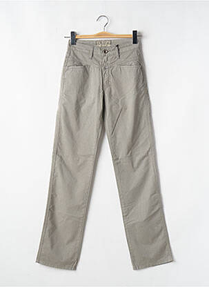 Pantalon droit tissage popeline taille haute gris CLOSED femme