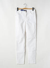 Pantalon slim tissage popeline taille haute blanc TRUSSARDI JEANS femme