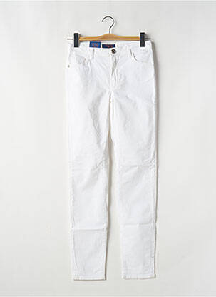 Pantalon slim tissage popeline taille haute blanc TRUSSARDI JEANS femme