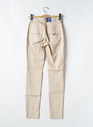 Pantalon slim taille haute taille haute beige TRUSSARDI JEANS femme
