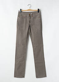 Jeans coupe slim stretch taille haute marron CLOSED femme